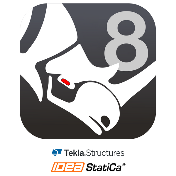 Rhino 8 with Grasshopper + Support for Integration with Tekla and IDEA StatiCa